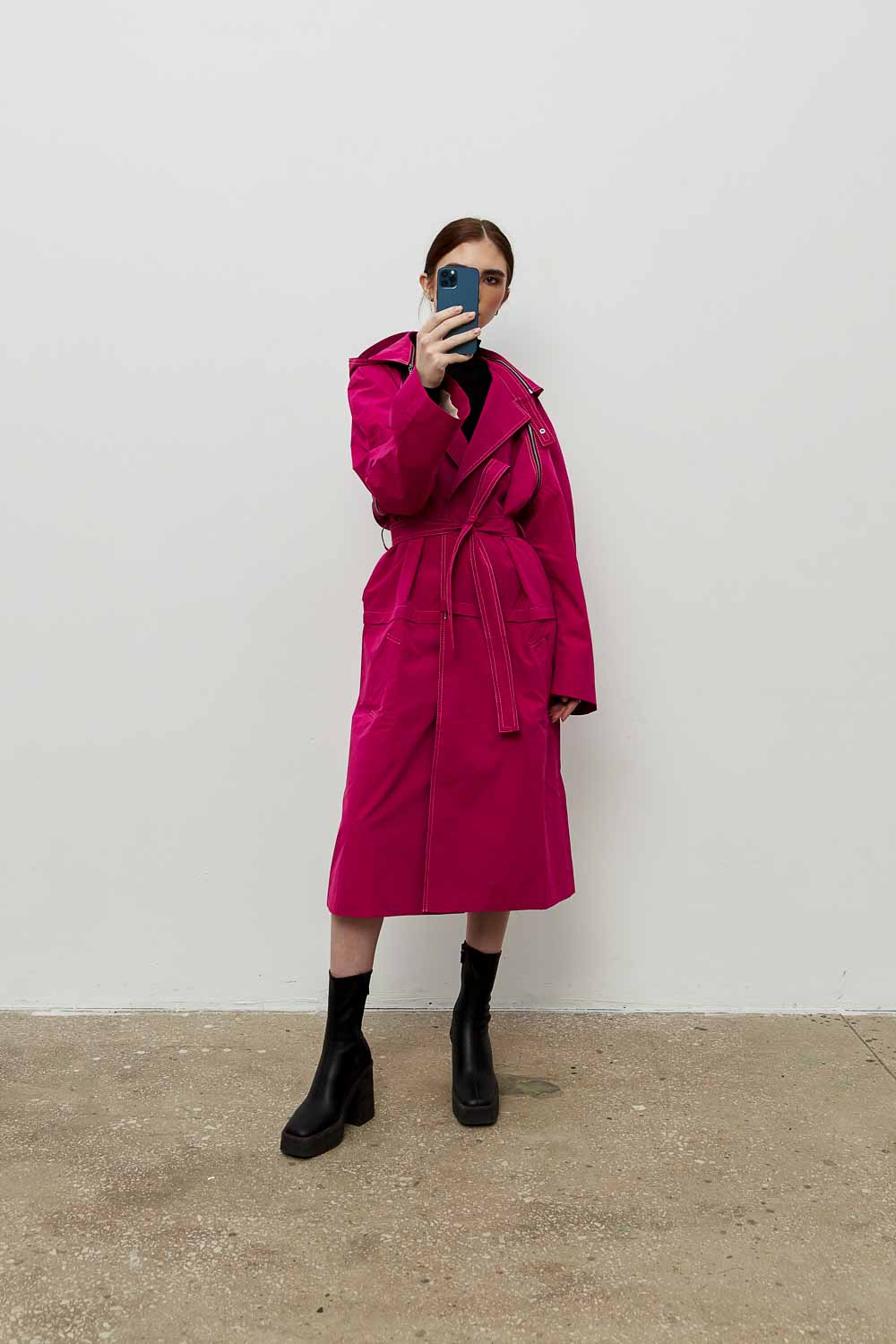 Trench Constructor 2022 fuchsia with belt