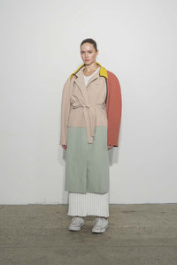 Trench Constructor 2022, pale pink, pale mint terracotta, yellow
