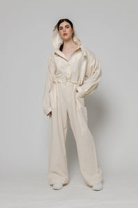CNSTR N1, caliso jumpsuit, ivory with hood
