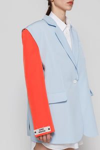 Jacket constructor, mint blue, scarlet side view