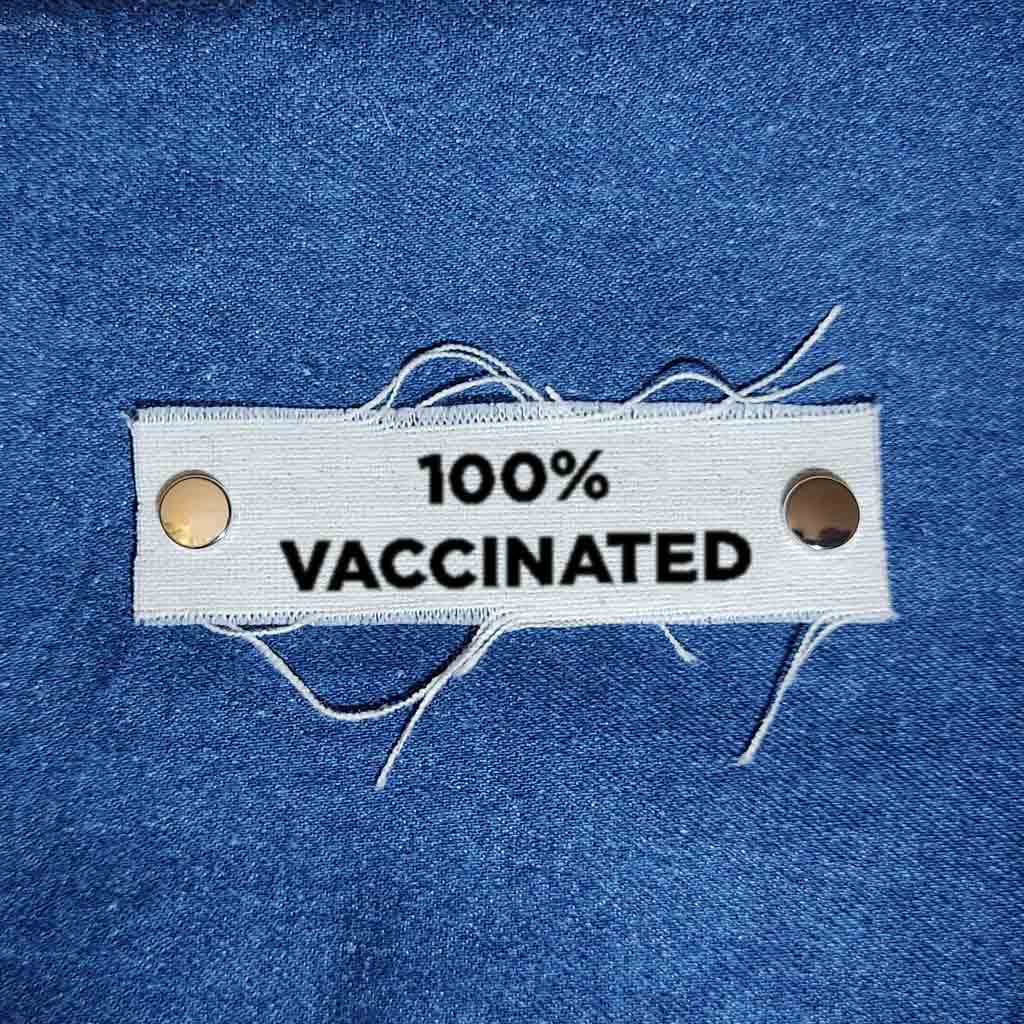 Sticker 100% VACCINATED. Talking Sleeves®